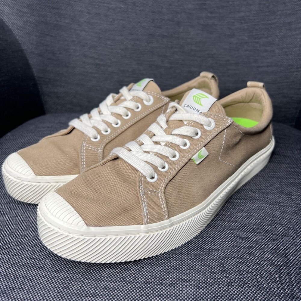 Cariuma Men’s 11.5 Canvas OCA Low Sneakers Shoes Tan Burnt Sand Classic Casual